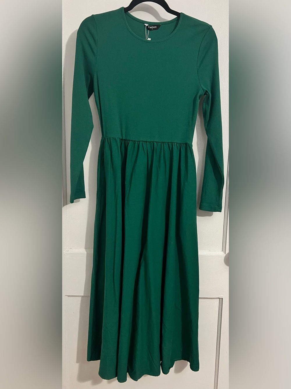 Fashion Forest Green Long-Sleeve Maxi Dress
